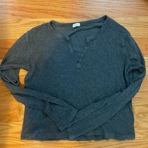 Brandy Melville gray henley/thermal